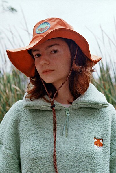 WWF Market Kızıl Tilki Sherpa Quarter-Zip Sweatshirt - Mint Yeşili