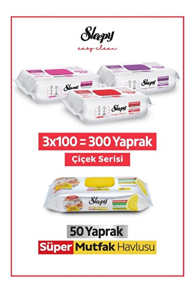 Sleepy Easy Clean Çiçek Serisi&Limon Yağlı Süper Mutfak Yüzey Temizlik Havlus...