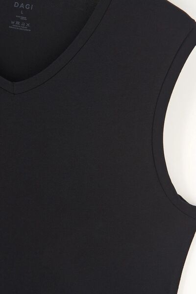 Dagi 1070 Erkek 2'li Kolsuz V Yaka Fanila-Siyah