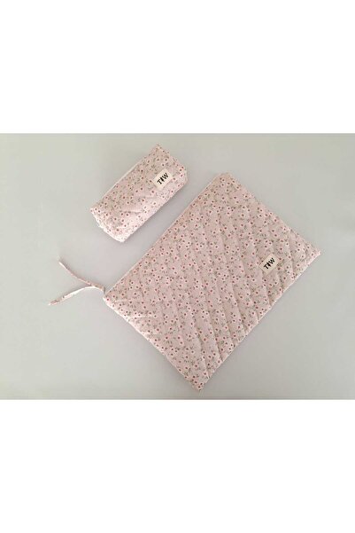 TALL WAY Crisp Pink Floral Laptop-Pencil Case Set (15-16 Inch)