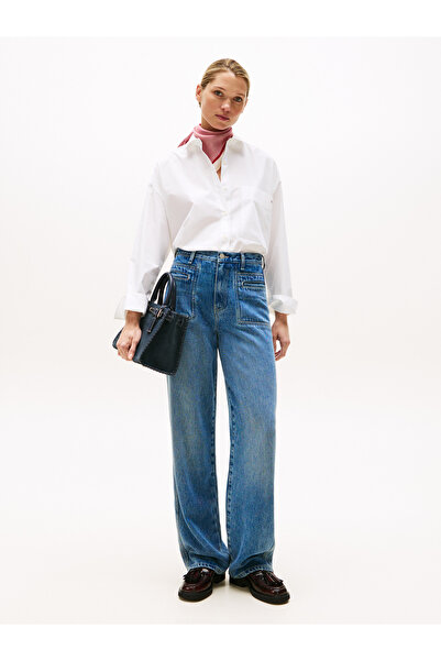 Tommy Hilfiger ESS POPLIN NEW EASY SHIRT Dámská bílá košile - WW0WW45892