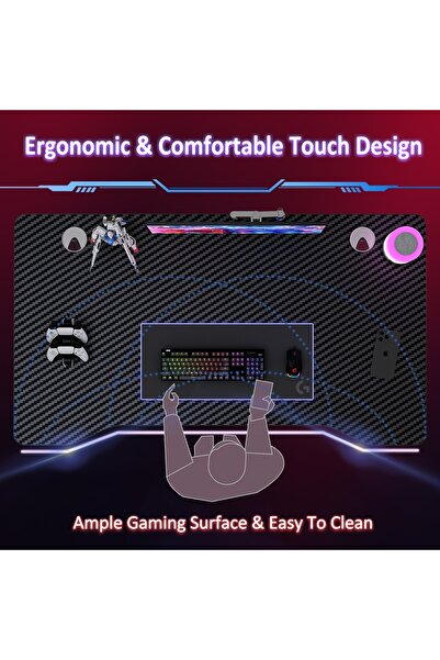 Venpara Gaming Desk, Extra Wide Computer Desk & Office Table, Ergonomic X-Leg Design with Cable Management