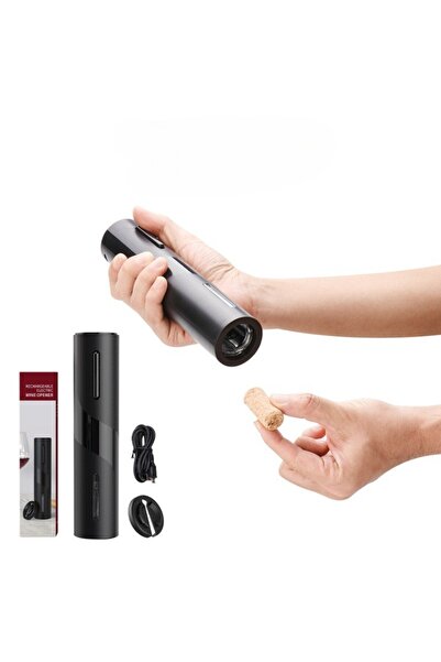 Flippy 5-Piece Electric Corkscrew Set, Flippy, Electric Opener, with Batteries, 23x14cm, Black