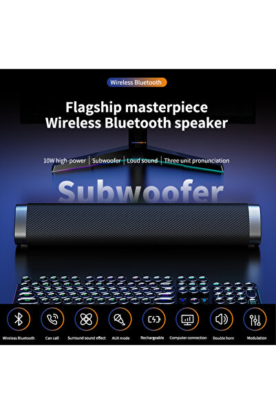 Bowie Kablosuz bluetooth soundbar hoparlör ses sistemi güçlü bas özellikli surround uzun şarj süresi