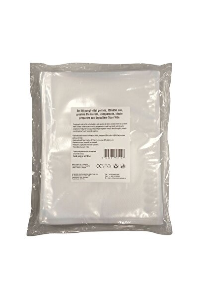Urgent Horeca Embossed vacuum bags, 150x250 mm, thickness 85 microns, ideal for Sous Vide cooking, set of 50 pieces
