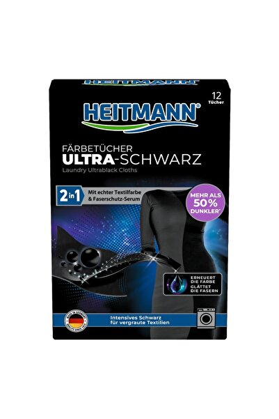 HEITMANN Ultra Schwarz - Servetele revigorare culoare neagra, 12 buc