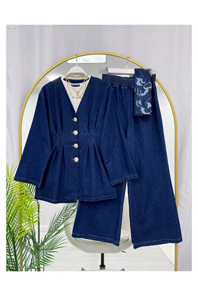 YEDİLALE Двокомпонентний комплект джинсів з поясом і ґудзиками