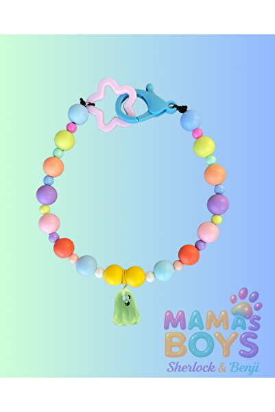 Mamasboys Sevimli Hayalet Charmlı Renkli Köpek Kolyesi/Tasması