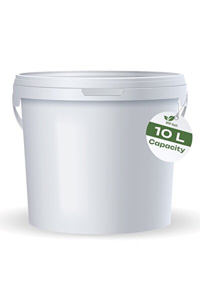 DTP-SOFT Găleată de 10 litri cu capac, — plastic alimentar, albă, reutilizabi...