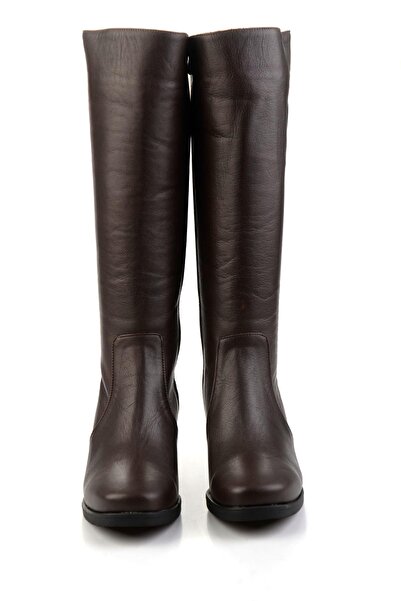 Bambi Kahve Hakiki Deri Kadın Çizme K03586333303