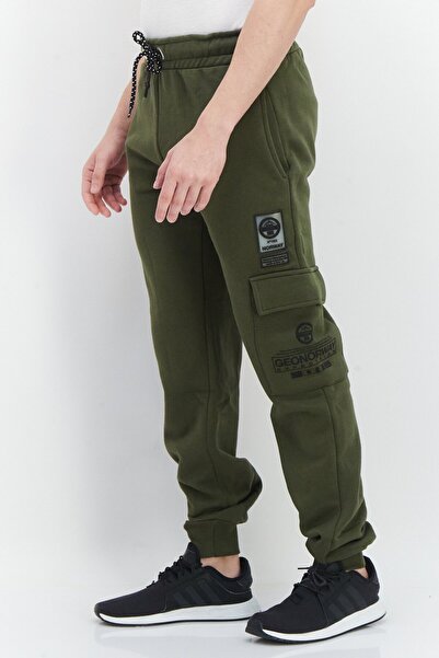 Geographical Norway Men Brand Logo Drawstring Jogger Pant, Olive