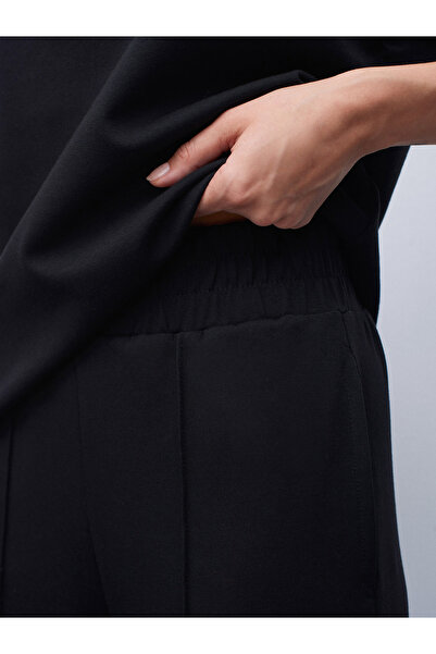 Dilvin 71925 Beli Lastikli Bol Pantolon-Siyah