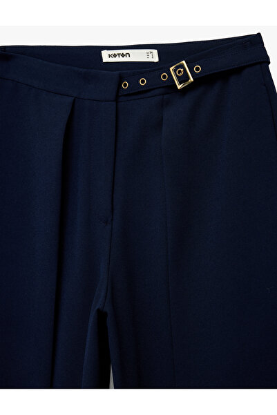 Koton Kemer Detaylı Bilek Boy Geniş Paça Krep Palazzo Pantolon