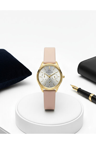 JG. Polo Club Kadın Kol Saati Gold Renk, Beyaz Kadran - Şık Silikon Kordon, 2...