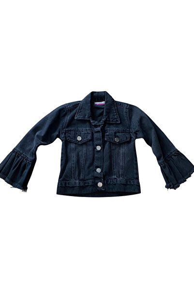 OEM Jachetă din denim cu manșete volănoase și detalii metalice