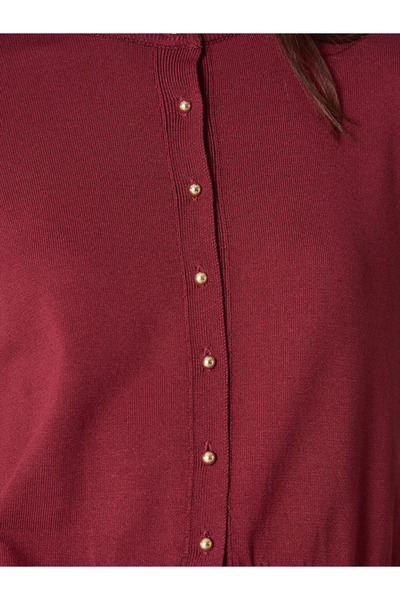 LC Waikiki Lcw Vision Plum Crew Neck Women's Knitwear Cardigan