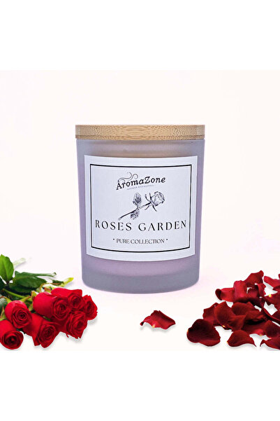 AromaZone Lumânare ROSES GARDEN din ceară de soia și cocos, Handmade – 220 g,...