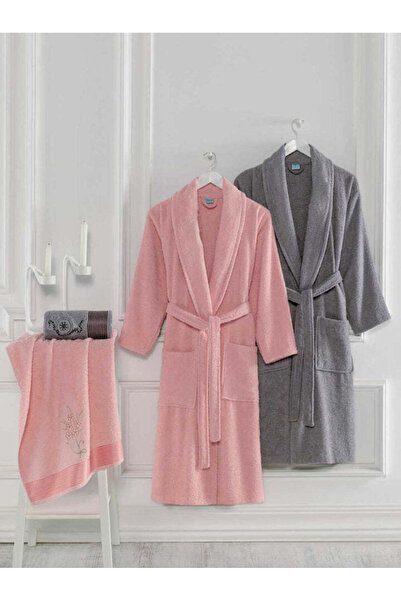 INTER Z Powder Anthracite Towel Bathrobe Set of 4 S-M