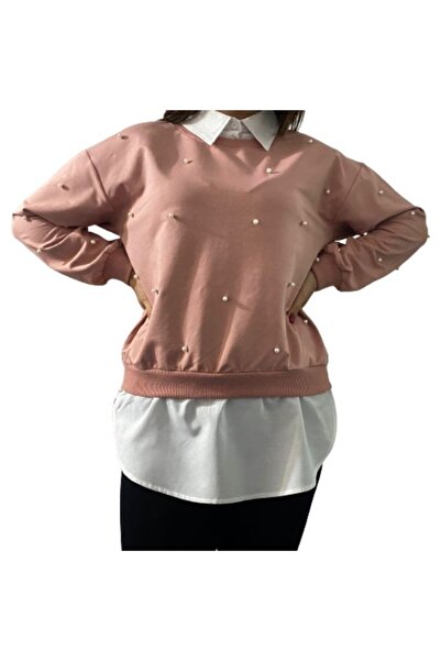 ADROM Bluza dama cu perle si guler camasa