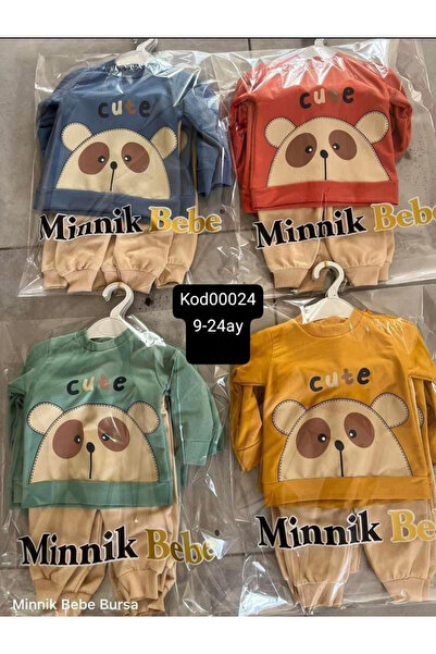 OEM Παιδική βαμβακερή φόρμα με τυπωμένο και «χαριτωμένο» τυπωμένο μπλουζάκι