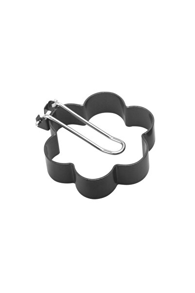 Flippy Set of 4 Flippy Egg Molds, Made of Steel, Non-Stick Coating, Diameter 7.5 cm, With ABS Handle, Black