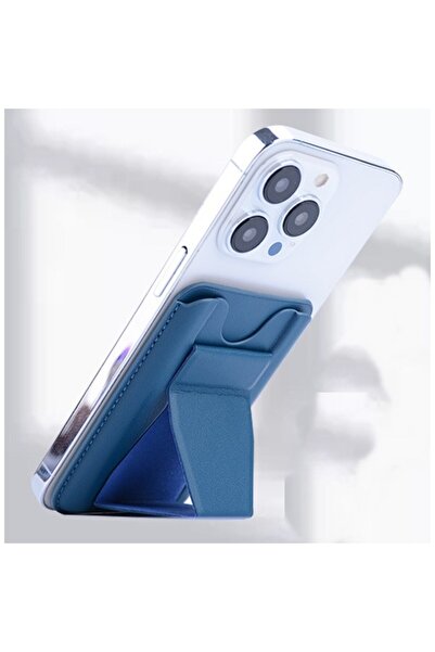 Universal Flippy MagSafe Wallet for cards with integrated stand, Blue