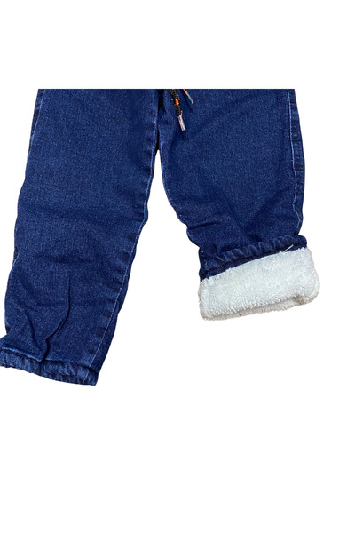OEM Pantaloni din denim albastru căptușiți cu blană moale