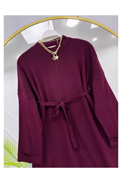 YEDİLALE Zero Neck Tricot Tunic with Belt