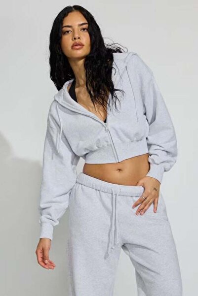 Seeh Karmelanj Crop Hooded Zippered Women's Sweatshirt Sh299