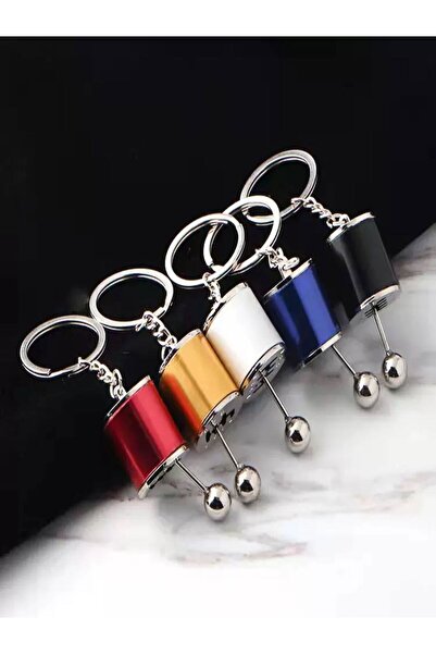 Özasya AVM Hareketli Araba Vites Anahtarlık Altı Hız Manuel Vites Dişli Shifter Topuzu Metal Anahtarlık 1 ADET