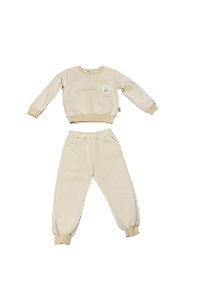 OEM Tracksuit set with sweatshirt and pants, front pocket and teddy bear print