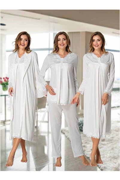 Lohusa Homewear Дамски комплект от 4 части: нощница, пижама и халат за след р...