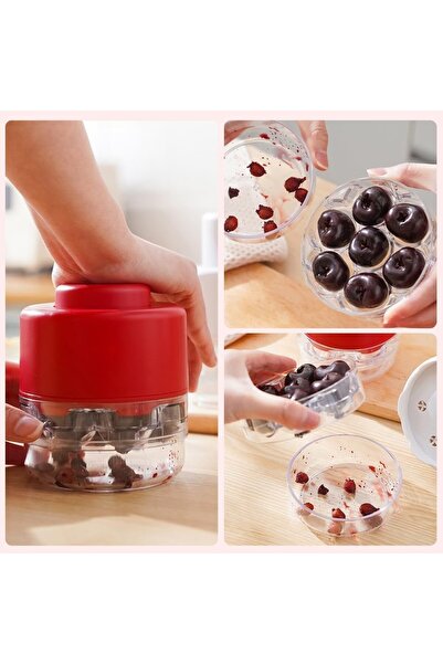 Flippy Flippy Cherry Pitter, Manual, 7 Holes, 13 x 9.2 cm, ABS, Red