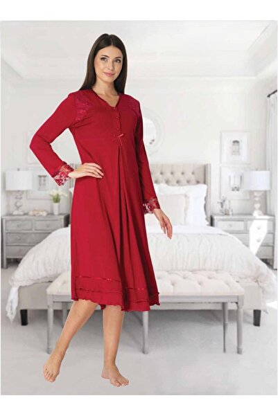 Lohusa Homewear Cămașă de noapte pentru gravide, cu design special, cu dantel...