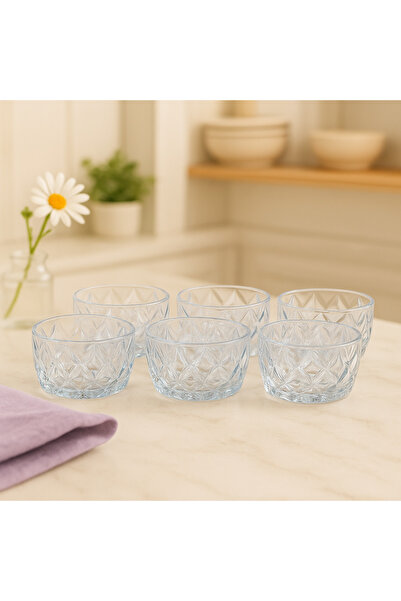 Lüks Sepeti Miami - Glass Dessert Snack Square Bowl - 140 ml