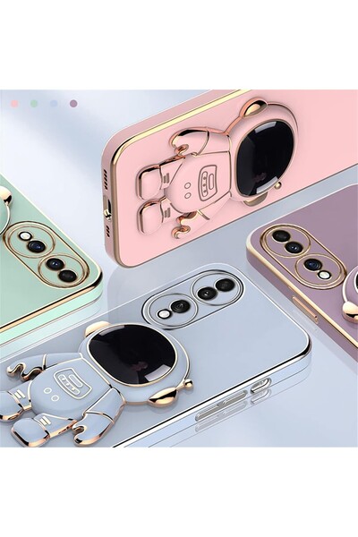 Flippy Θήκη προστασίας Flippy 2 σε 1 για Huawei Mate 60 Pro, Astronaut με βάση, TPU, ροζ