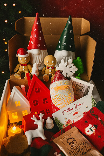 Root Made 20 Parça Yılbaşı Hediye Kutusu Noel Temalı Dekoratif Set Yılbaşı Süsleri Premium Yeni Yıl Hediyesi