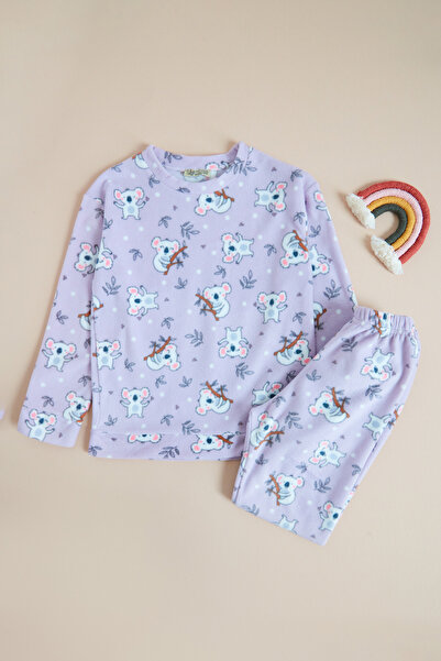 Fulla Moda Koala Patterned Fleece Girls' Pajama Set