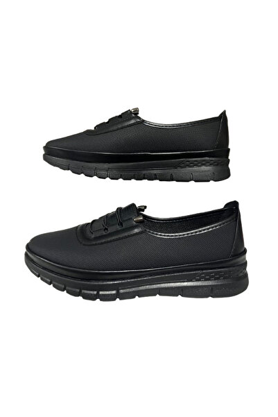 Ayzen Жіночі чорні ортопедичні туфлі на щодень з еластичною підошвою