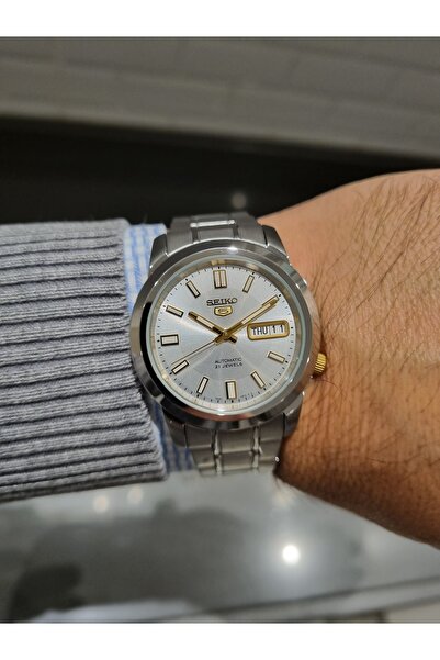 Seiko 5- Automatic Silver Dial Calendar Steel Bracelet 3 Atm Water Resistant Men's Wristwatch