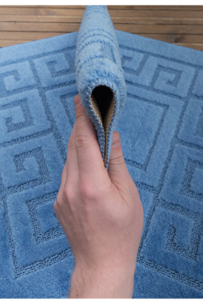 ETHNIC Set 2 Covorase Baie Model 2509, Albastru, Antiderapant, Antialergic, Polipropilena