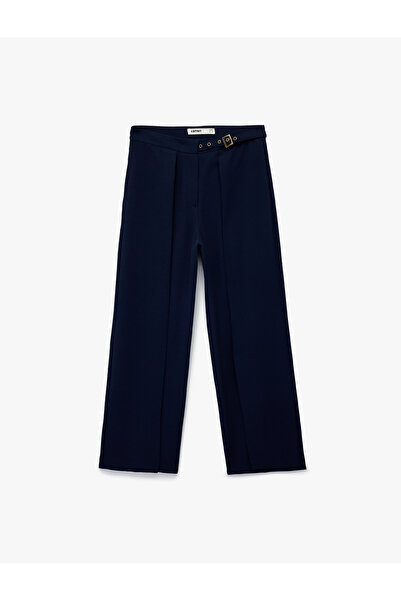 Koton Kemer Detaylı Bilek Boy Geniş Paça Krep Palazzo Pantolon