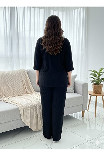 FAMES PİJAMA Women's Plus Size Pajama Set