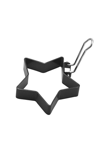 Flippy Set of 4 Flippy Egg Molds, Made of Steel, Non-Stick Coating, Diameter 7.5 cm, With ABS Handle, Black