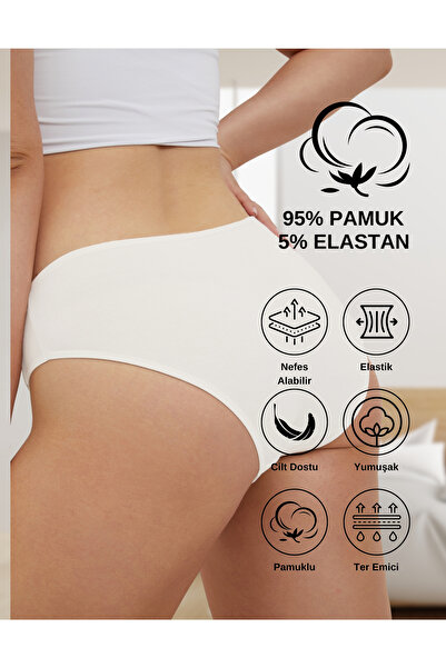 ALYA UNDERWEAR Βαμβακερά γυναικεία εσώρουχα Slip Empirme με τύπωμα Ψηλόμεση Εσώρουχα - Πακέτο 5