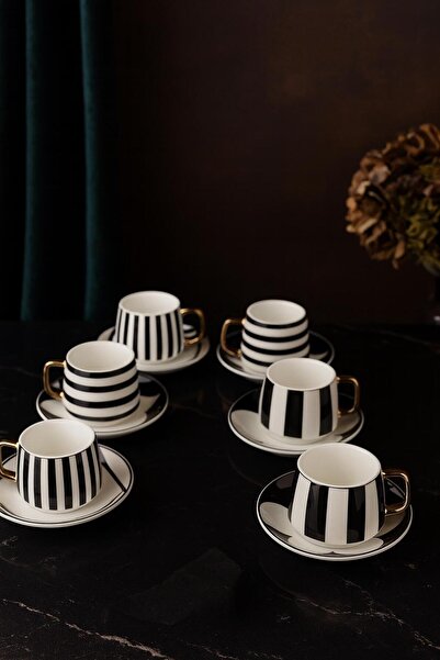 KRD Home 6-Piece Stylish Designed Coffee Cup Set for Daily and Special Use