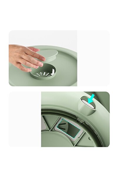 Flippy 10L 360 Rotating Cereal Dispenser, 6 Compartments, Egg Tray, 35x27.5 cm, Green