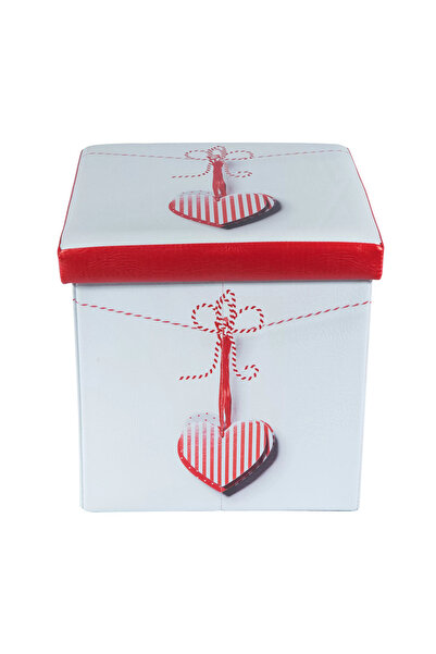 UnicSpot Stripes stool/storage box, multicolor, 38 x 38 x 37.5 cm