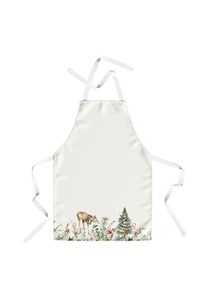 Club Cotton Christmas kitchen apron with reindeer and winter landscape 65x80c...