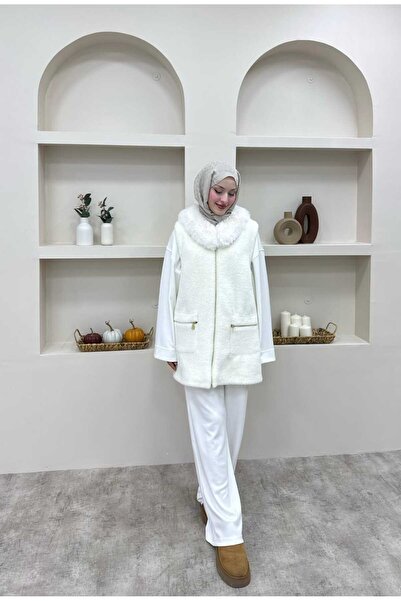 lurex moda Angora Fur Vest